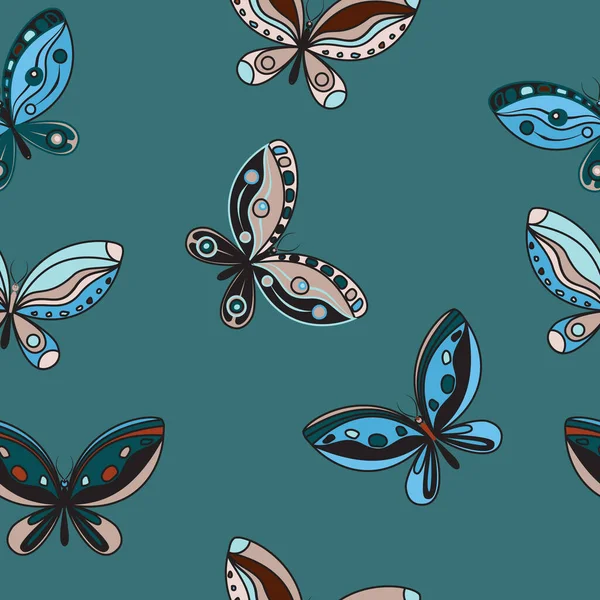 Ilustración Vectorial Fondo Mariposa Sin Costuras — Vector de stock