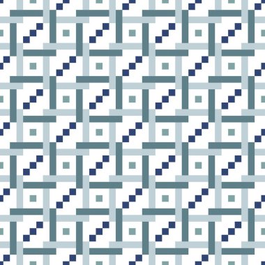 Vektör kusursuz desen. Basit geometrik şekillerle geometrik fayanslar tekrarlanıyor.