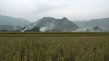 mai chau çiftlik arazi üzerinde duman