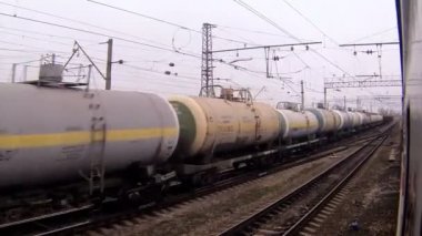 tren istasyonu Yağ kapları tren Rusya tarafından geçen