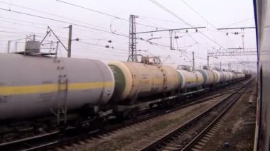 tren istasyonu Yağ kapları tren Rusya tarafından geçen