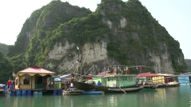 Floating fishing village — Stock Video