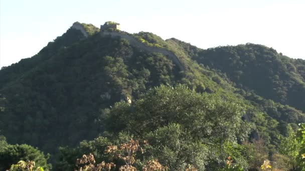 Great Wall of China through window — Stock Video