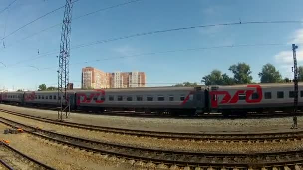 Estação de saída do comboio — Vídeo de Stock