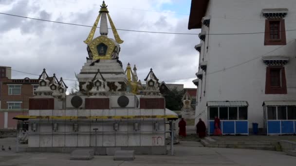 Ступа поруч з боку gandan монастир — стокове відео