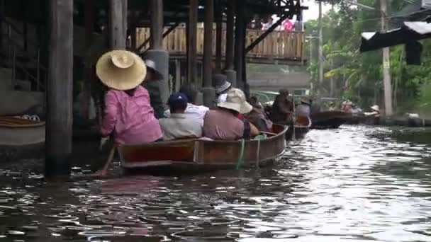 Damnoen Saduak Floating Market — Stock Video
