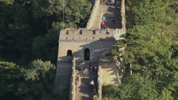 Πύργος του ρολογιού Σινικό τείχος της Κίνας — Αρχείο Βίντεο