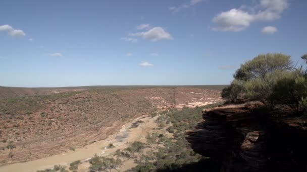 Pan from Kalbarri National Park and Murchison River — Stock Video
