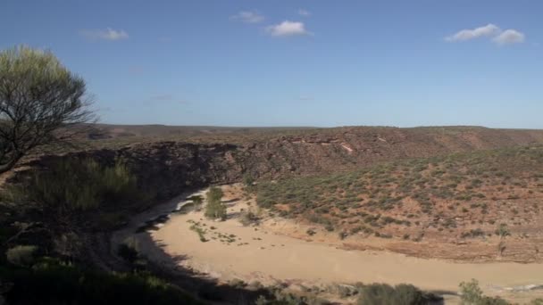 Pan desde el Parque Nacional Kalbarri y el río Murchison — Vídeos de Stock