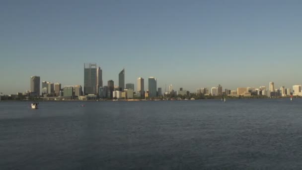Skyline van perth hoofdstad West-Australië — Stockvideo