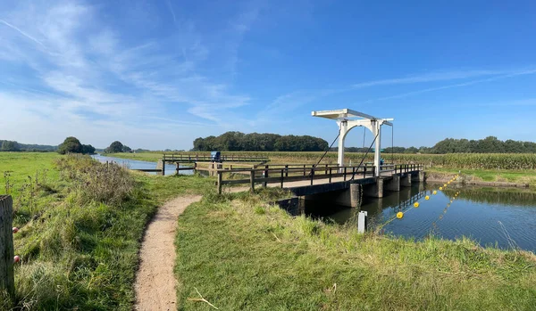 Panoráma Berkel Csatorna Feletti Hídról Almen Környékén Gelderlandben Hollandiában — Stock Fotó