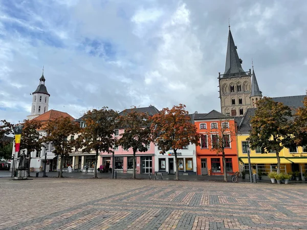 Plein Tijdens Herfst Oude Binnenstad Van Xanten Duitsland — Stockfoto
