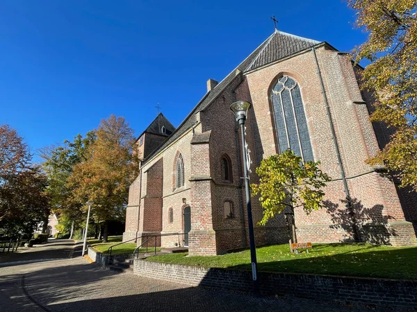 Chiesa Protestante Oale Grieze Durante Autunno Hellendoorn Nei Paesi Bassi — Foto Stock