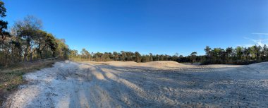 Hollanda, Overijssel 'deki Beerze çevresindeki kum tepeleri ve ormanlardan panorama