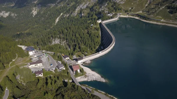 Aerial View Fedaia Dam Italy — Stock Photo, Image