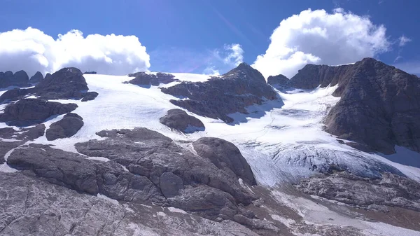 Letecký Pohled Zasněžených Dolomitů Itálii — Stock fotografie