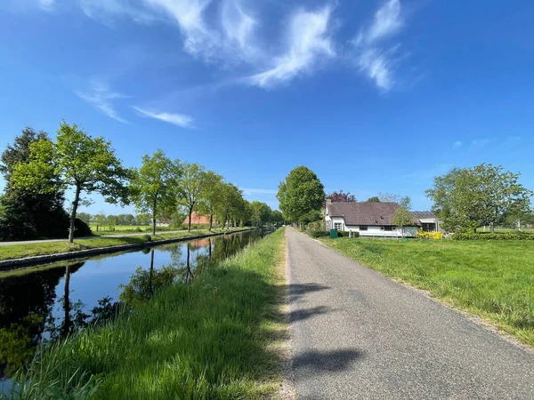 Campagnonsfeart Csatorna Mellett Lippenhuizen Környékén Frieslandben Hollandiában — Stock Fotó