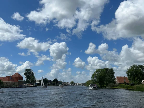 Kanał Kierunku Sneek Friesland Holandii — Zdjęcie stockowe