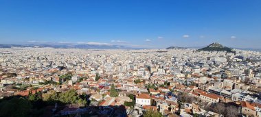 Atina kenti Yunanistan 'da Atina akropolünden görüldü