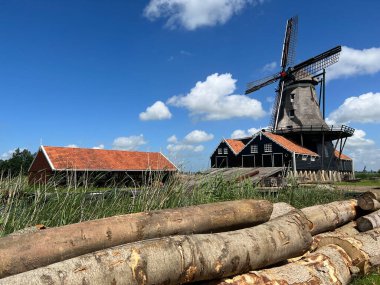 Friesland, Hollanda 'daki IJlst' te Yel Değirmeni De Rat