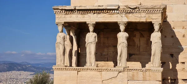 Statue All Acropoli Atene Grecia — Foto Stock