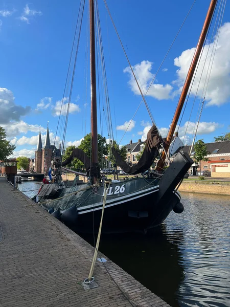 Waterpoort Canal Sailboat Sneek Friesland Netherlands — Photo