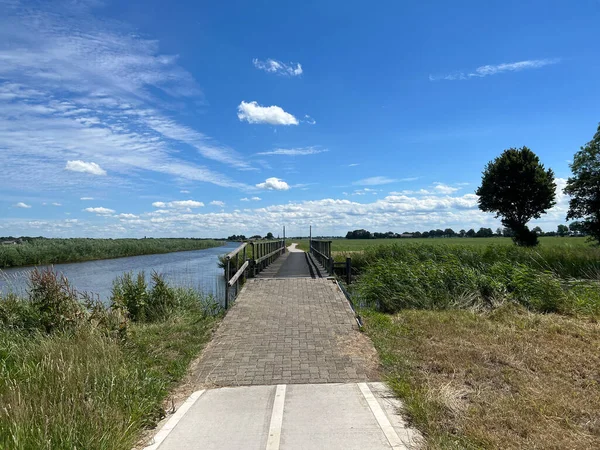 Bicycle Path Next Canal Basse Overijssel Netherlands — Stock Fotó