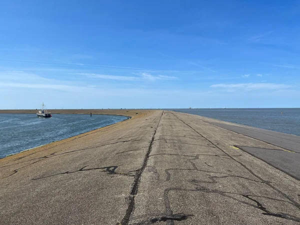 Dique Mar Desde Puerto Harlingen Frisia Las Tierras Bajas — Foto de Stock