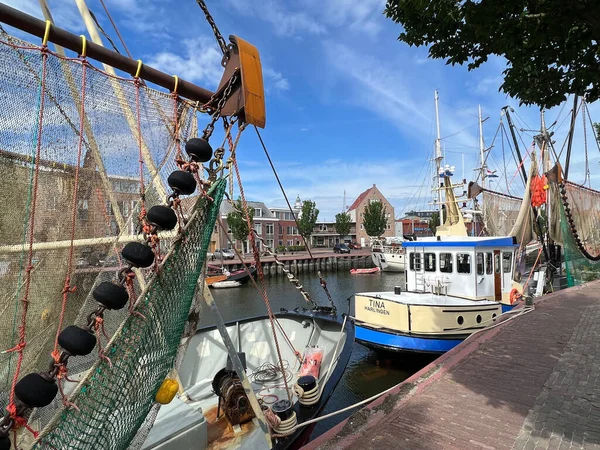 Hollanda Friesland Daki Harlingen Limanında Balıkçı Tekneleri — Stok fotoğraf