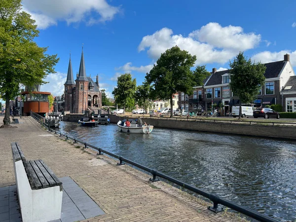 Boats Canal Waterpoort Sneek Friesland Netherlands — Zdjęcie stockowe