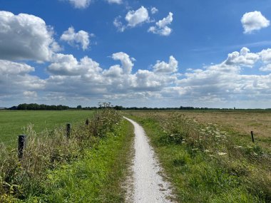 Gravel path towards Garyp in Friesland the Netherland
