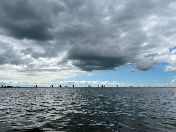 Skustjesilen Sailing Lake Indijk Friesland Netherlands — Fotografia de Stock