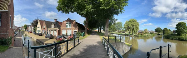 Panorama Canal Old City Franeker Friesland Netherlands — Zdjęcie stockowe