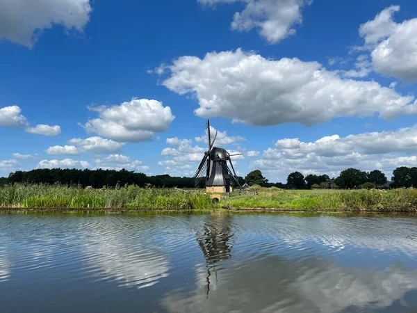 Windmill Next Canal Mildam Friesland Netherlands — Stock Photo, Image