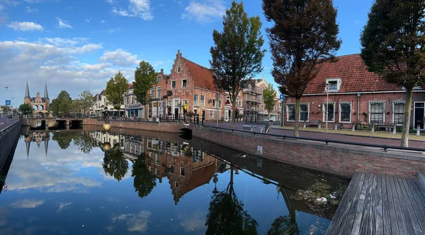Panorama Waterpoort Dopoledních Hodinách Sneeku Friesland Nizozemsko — Stock fotografie