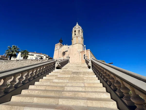 Sant Bartomeu Santa Tecla Templom Itt Sitges Spanyolország — Stock Fotó