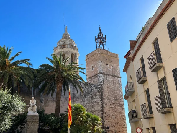 Kerk Van Sant Bartomeu Santa Tecla Sitges Spanje — Stockfoto