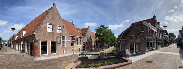 Panorama Architektury Starym Mieście Franeker Friesland Holandii — Zdjęcie stockowe