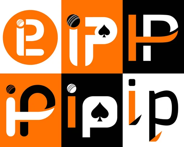 Ipレターロゴデザイン Ip初期文字ロゴデザインテンプレートベクトル — ストックベクタ