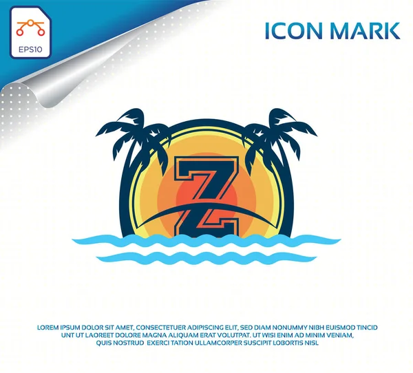 Beach Logo Letter Premium Vector — Vector de stock