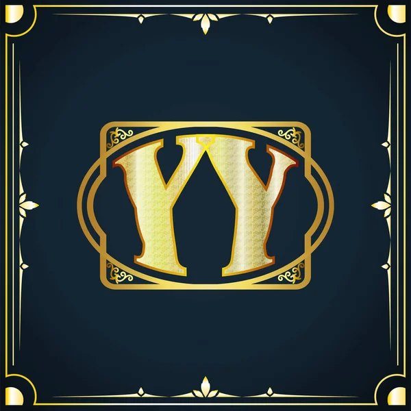 Carta Inicial Plantilla Logotipo Lujo Real — Archivo Imágenes Vectoriales