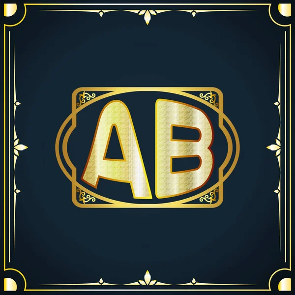 Ab皇家豪华标识模板首字母 — 图库矢量图片