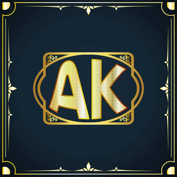 Ak皇家豪华首字母标识模板 — 图库矢量图片