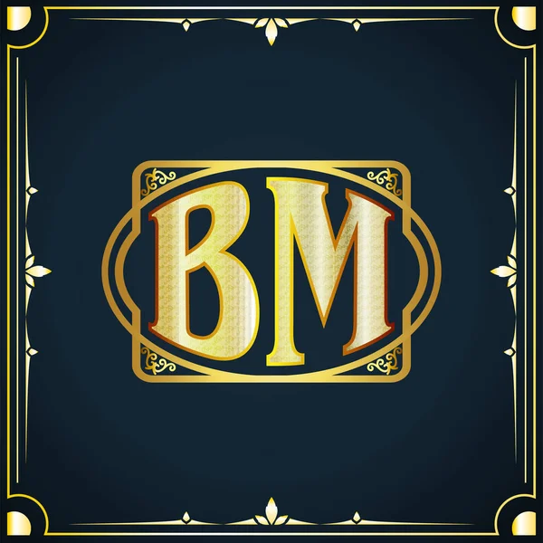 首字母Bm皇家豪华标志模板 — 图库矢量图片