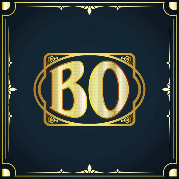 首字母Bo皇家奢侈标志模板 — 图库矢量图片