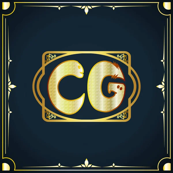 首字母Cg皇家豪华标志模板 — 图库矢量图片
