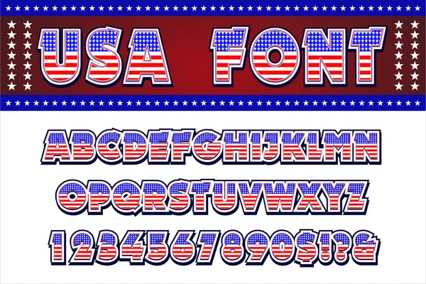 Alfabet Gemaakt Van Amerikaans Stijl Lettertype — Stockvector