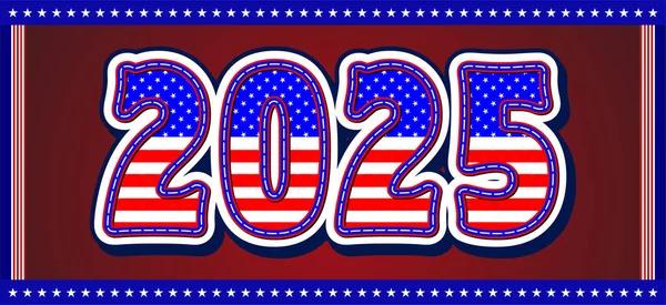 アメリカ国旗スタイル2025 — ストックベクタ