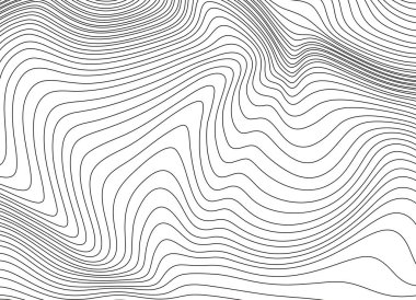 Beyaz arkaplandaki siyah çizgilerden soyut dalgalar. Modern vektör arkaplanı