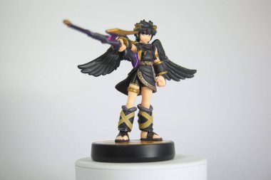 New York, New York - 9 Ekim 2021 Nintendo Super Smash Kardeşler Kid Icarus Dark Pit Amiibo tecrit edildi
